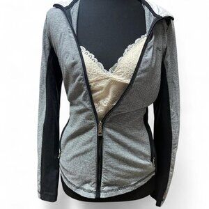 y2k women's Ralph Lauren zip up sweater cotton medium preppy coquette layering